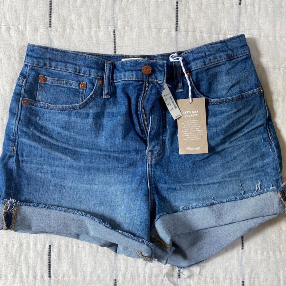 NWT Madewell High-Rise Denim Shorts Glen Oaks Wash Size 31